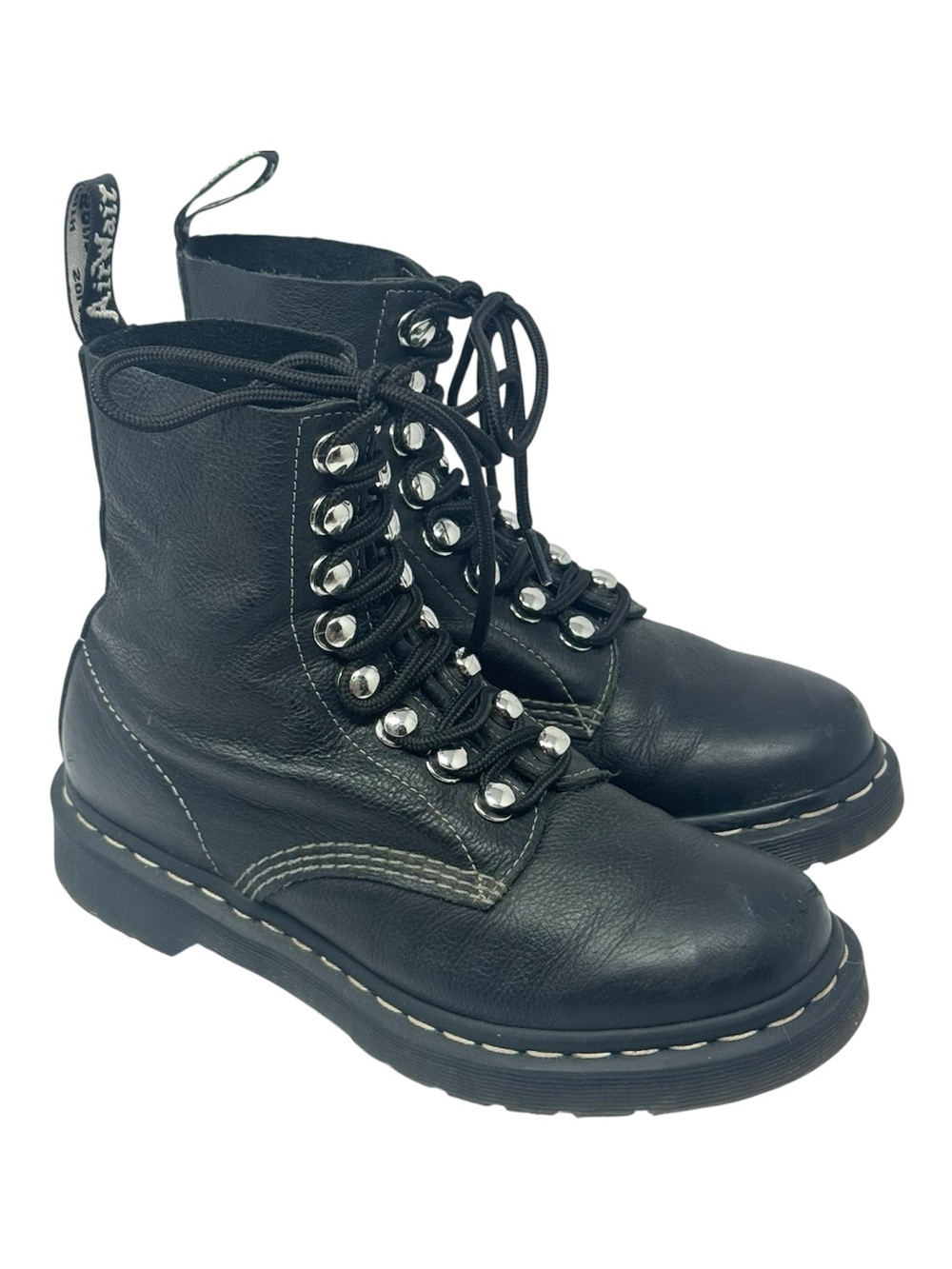 Doc Martens 1460 Pascal Hardware Virginia Black Leather Boots Women’s Sz 7